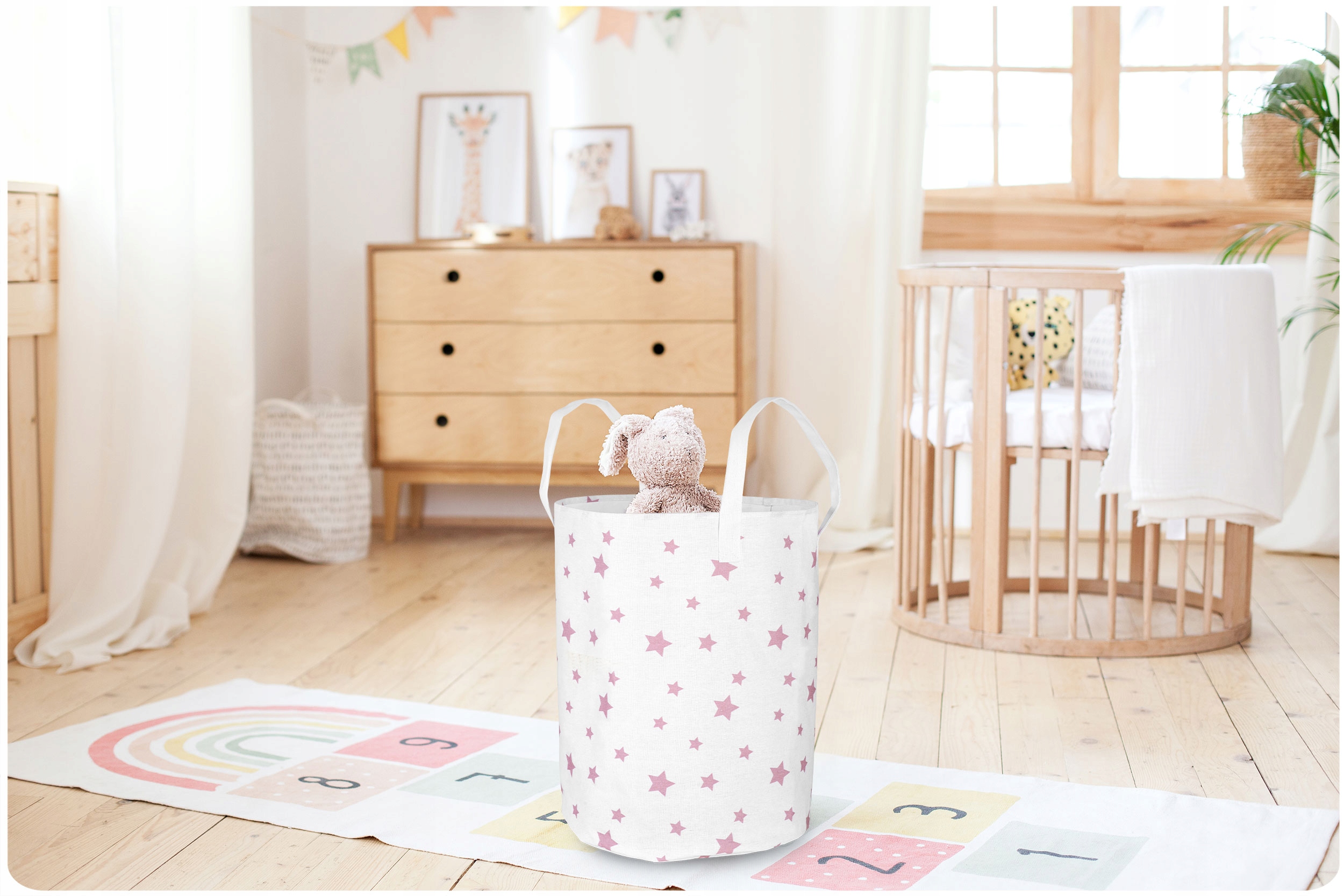 POJEMNIK NA ZABAWKI AKCESORIA TORBA KOSZ NA PRANIE DUŻY POJEMNY MOCNY Wysokość mebla 60 cm