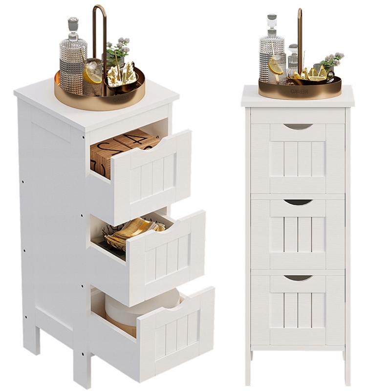 Koupelnový Regál Úzká Komoda Zásuvkami Bílá Koupelna Na Ručníky Loft