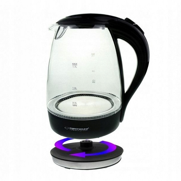 CZAJNIK ELEKTRYCZNY BEZPRZEWODOWY DUŻY SZKLANY PODŚWIETLANY Z DIODĄ LED