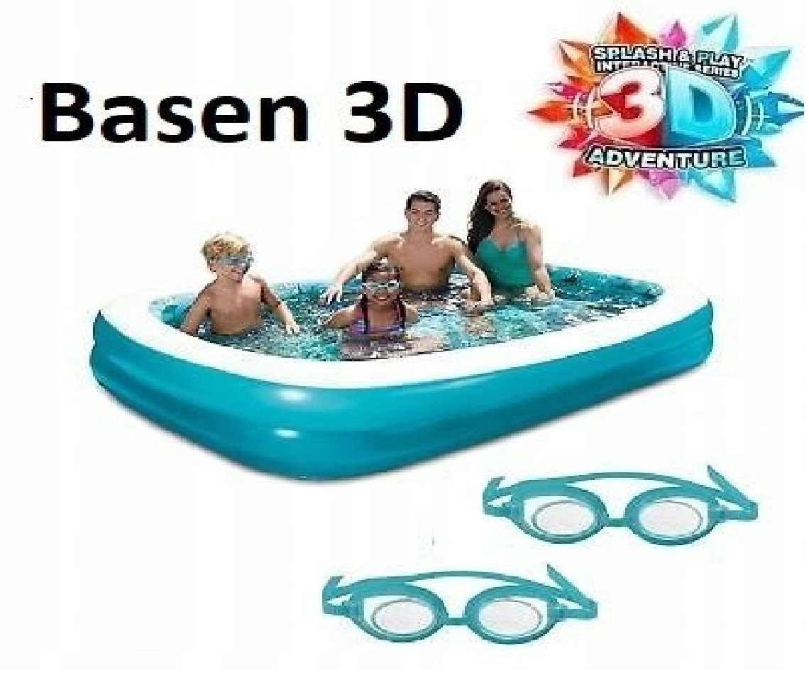 

Duży Basen 262x175 Ogrodowy Rodzinny +2 Okulary 3D