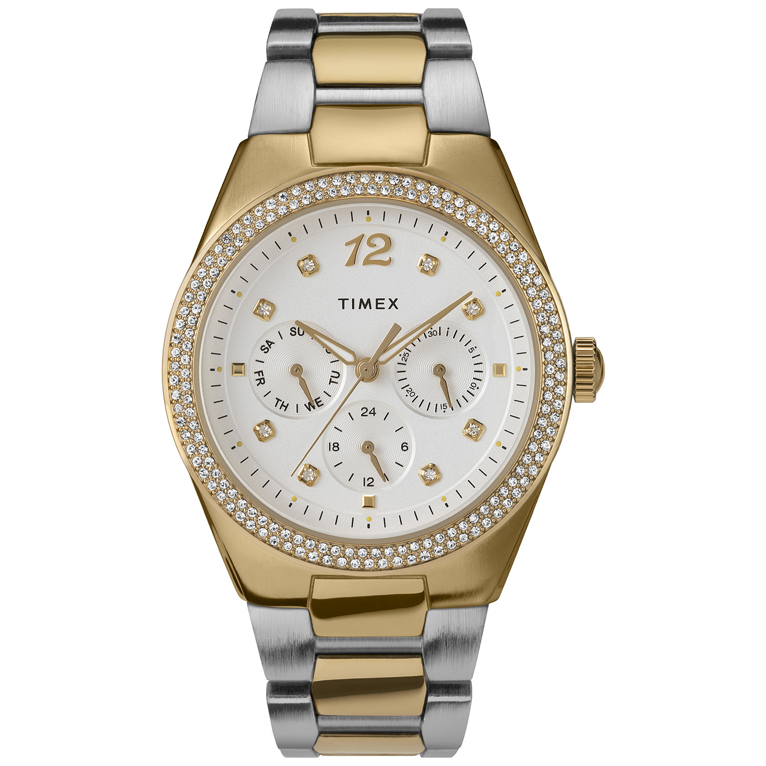 Dámské hodinky Timex TW2V80300 stříbrné se Zirkony