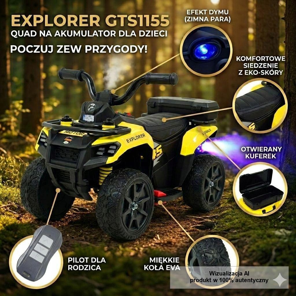 Quad Explorer GTS-1155 Żółty Pilot, Wydech
