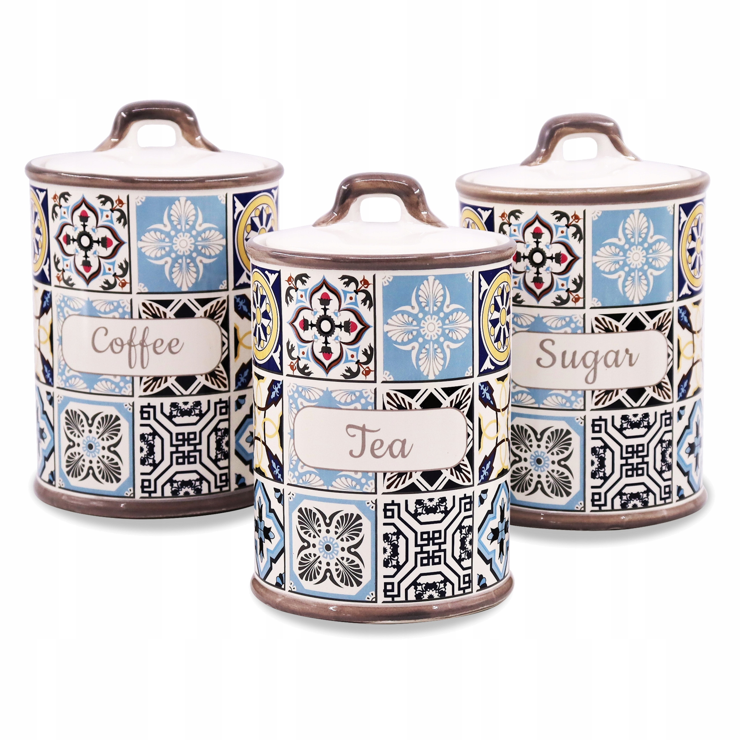 Zestaw trzech pojemników ceramicznych 0,75L seria "holiday In Porto"
