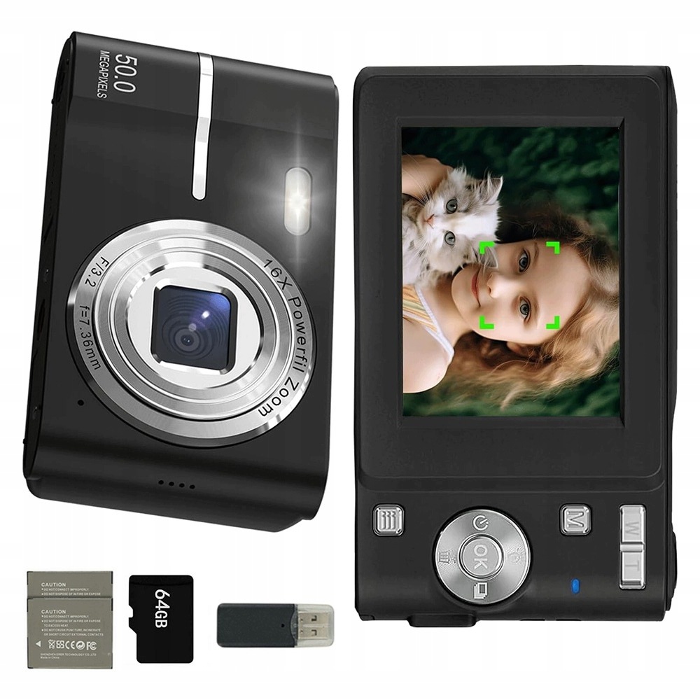 Digitální Fotoaparát Hd 1080P 50MP Natáčení Antishake Sváteční Dárek