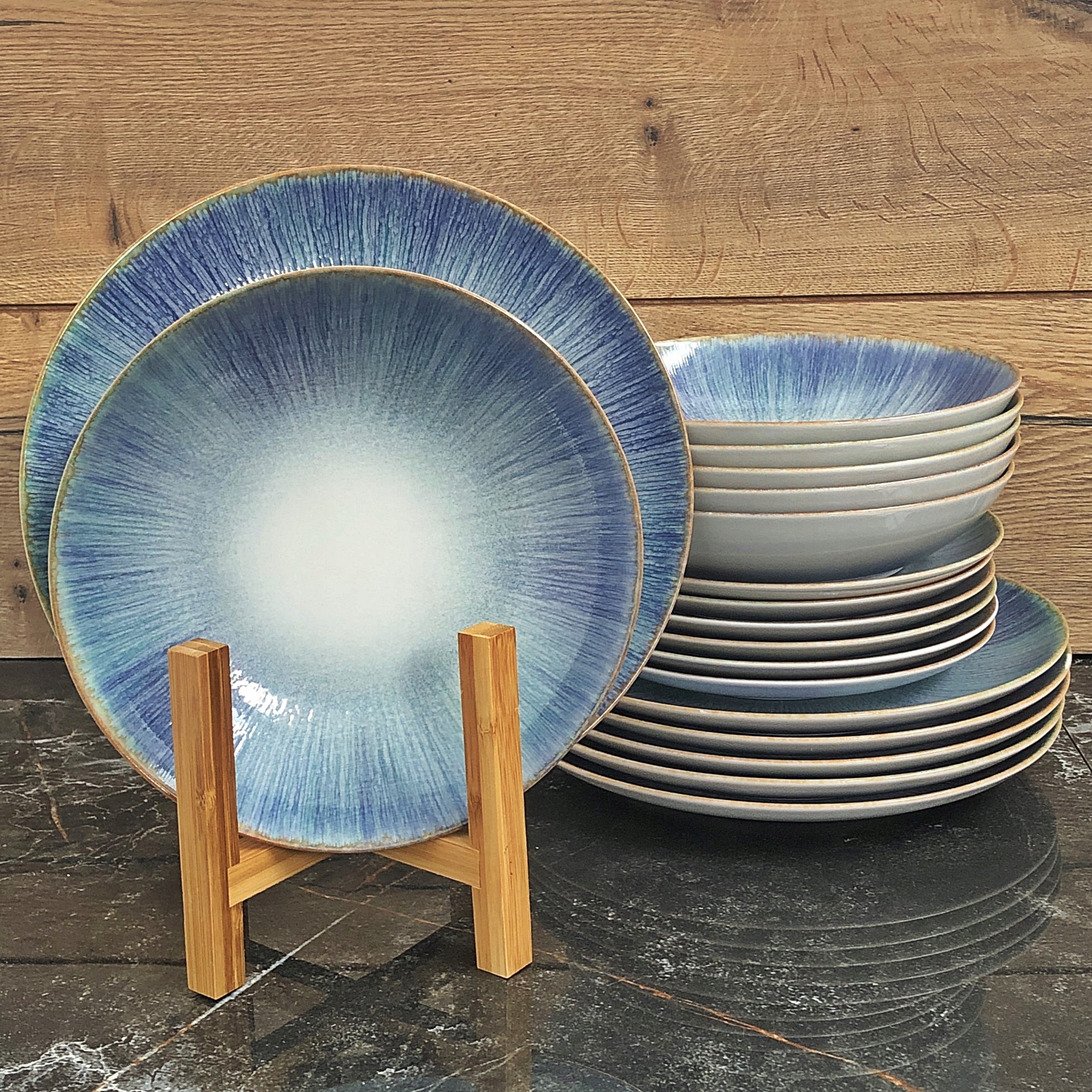 LUBIANA KERAJET SERWIS OBIADOWY 18EL ESMERALDA 9001/070 TALERZE ZESTAW BLUE Kształt Okrągły