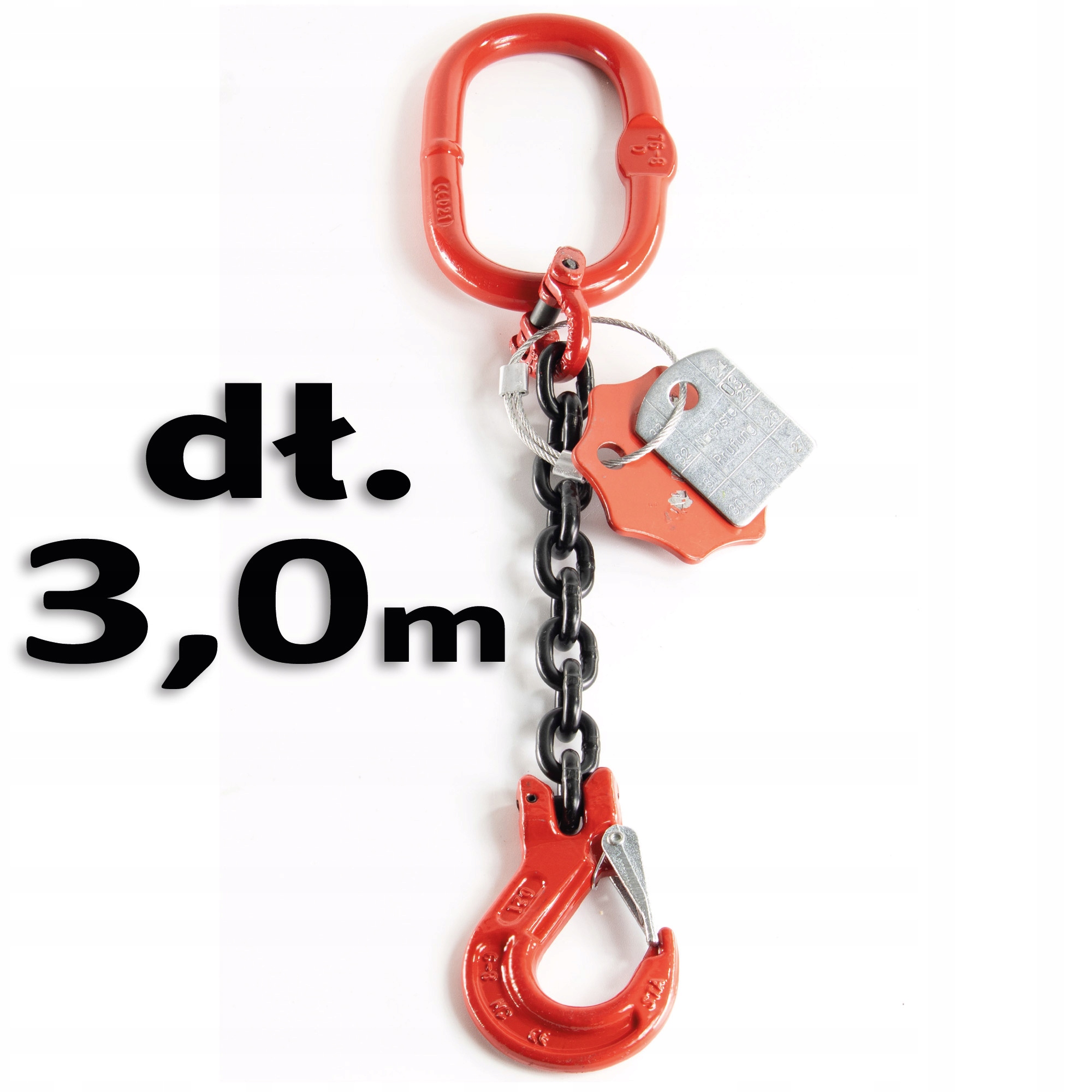 Řetězový závěs 1-šlachový 8 mm 3 m; třída 8; 2,0 t