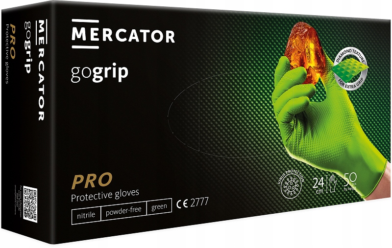 

Rękawice nitrylowe Mercator gogrip green XXL 50sz