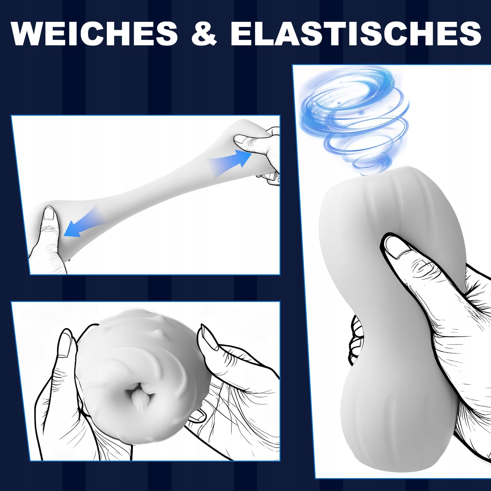 MALE MASTURBATORS Realistyczny 3D Masturbator dla Mężczyzn Sex Toy — miniatura 4