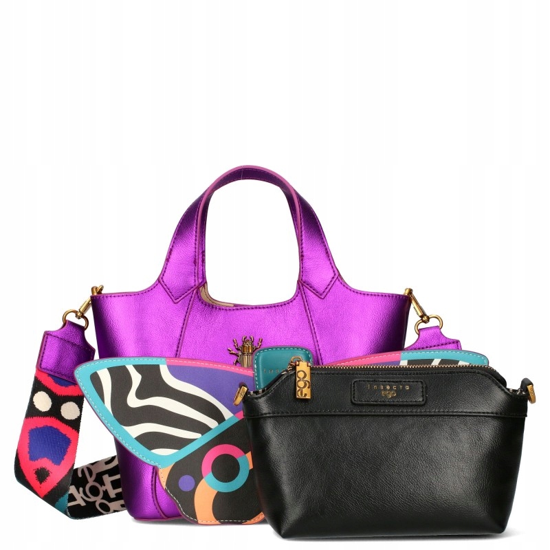 Ego 2v1 Taška Shopper Kabelka Přes Rameno Kůže Odnímatelný Motýlek Pásek Barvy