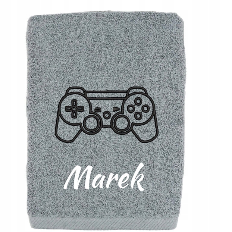 RĘCZNIK KĄPIELOWY 140X70CM + TWÓJ HAFT - PREZENT DLA FANA GIER