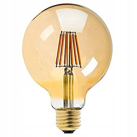 MOCNA ŻARÓWKA DUŻA LED FILAMENT 6W G95 AMBER