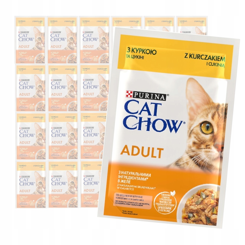 Levně Purina Cat Chow Adult 24x85g Vlhké Krmivo Pro Kočky S Kuřecím Masem V Želé