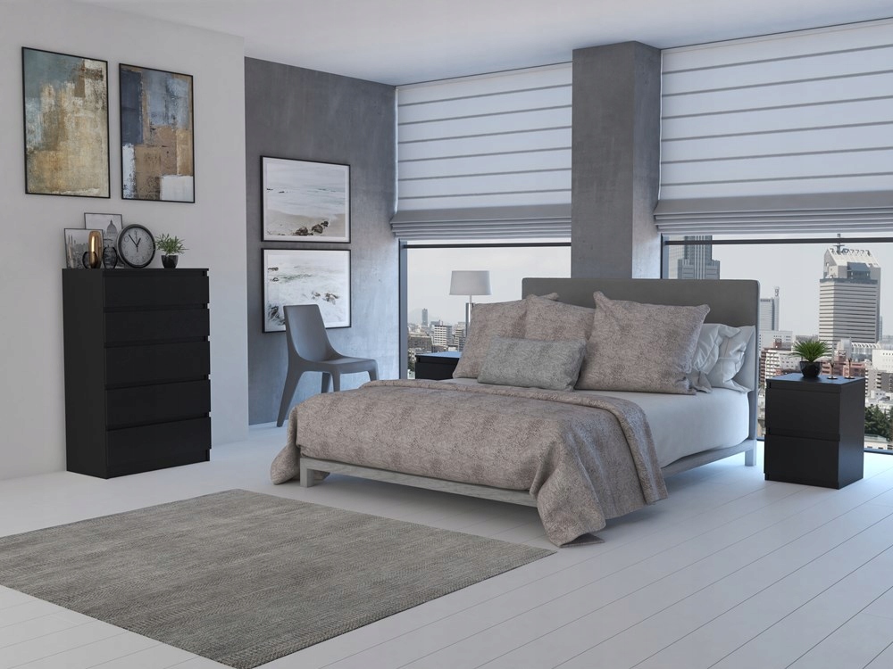 NOWOCZESNA CZARNA KOMODA CZERŃ 70CM SŁUPEK SZAFKA REGAŁ PÓŁKI SZUFLADY ABS Głębokość mebla 40 cm