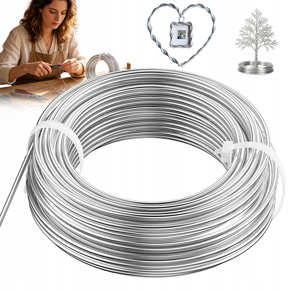 Klasický Hliníkový Drát Pro Rukodělné Aktivity 30 M 3 MM Pro Modelářství A Diy