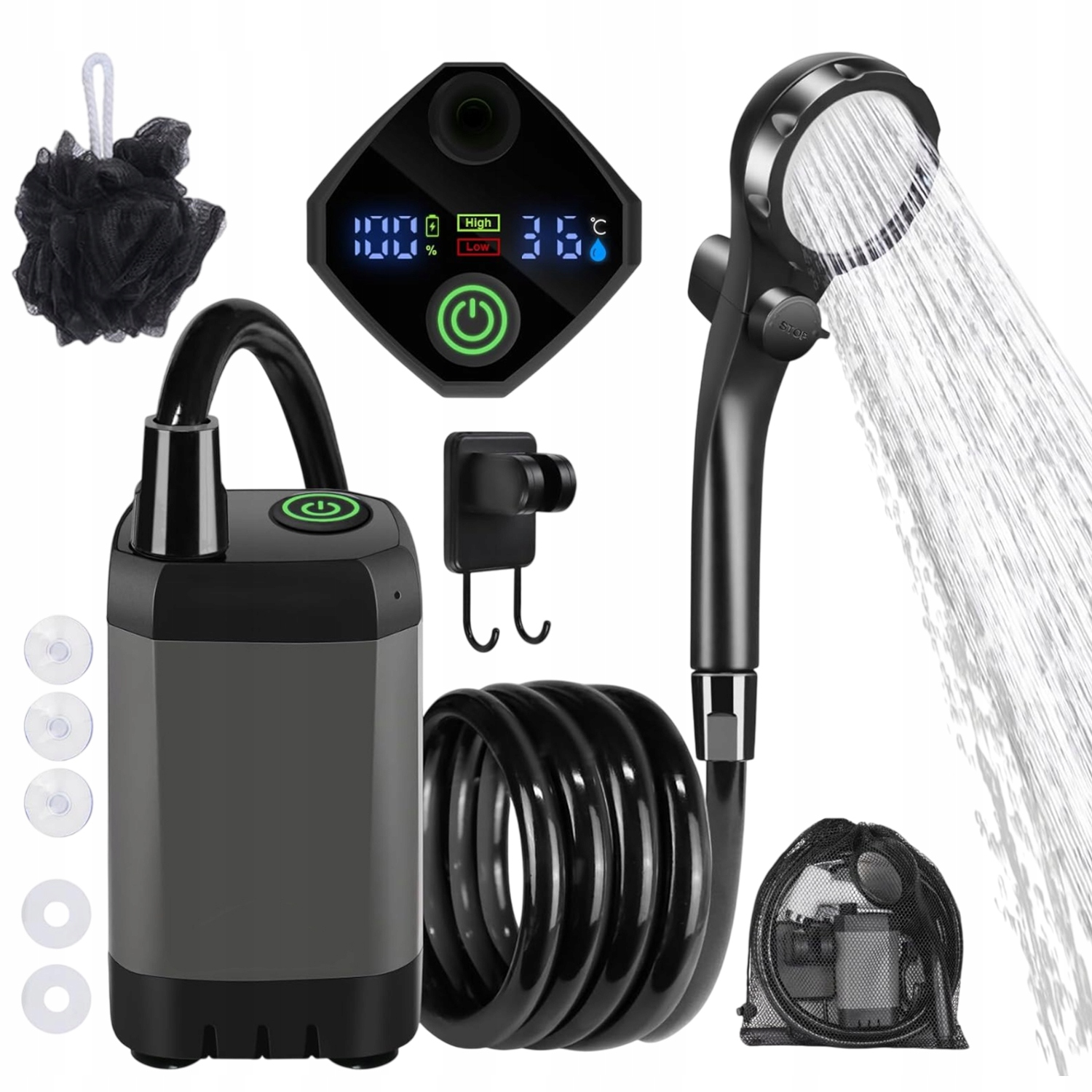 Turistická Sprcha Elektrická Pumpa Akumulátor Pro Survival Camping