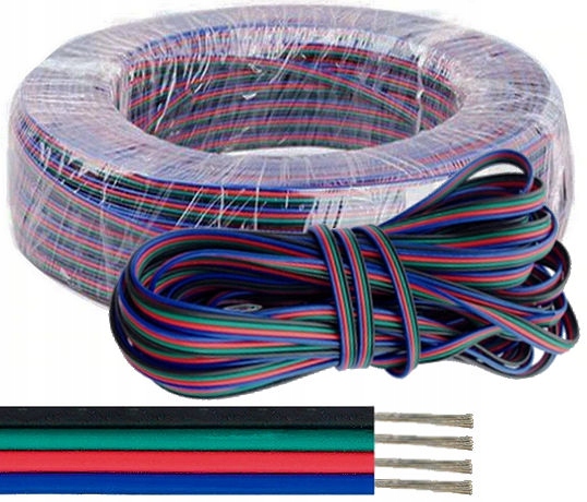 

Przewód Kabel Linka Rgb 22AWG 1m 4x0,35mm Taśm Led