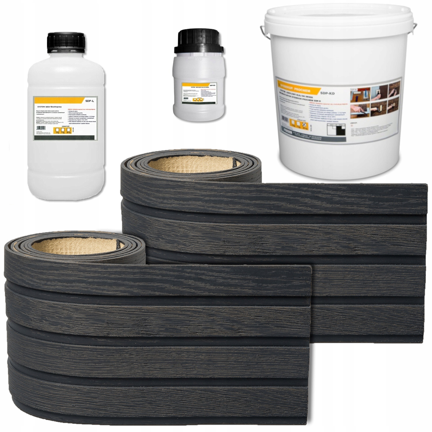 Nástěnné panely Fasádní lamely Elastické 3D desky Grafit Sada 1 m2