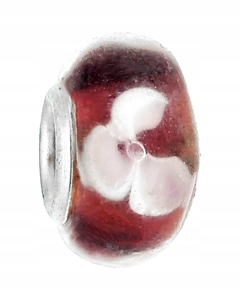 

Zawieszka beads - bladoróżowy w białe kwiaty