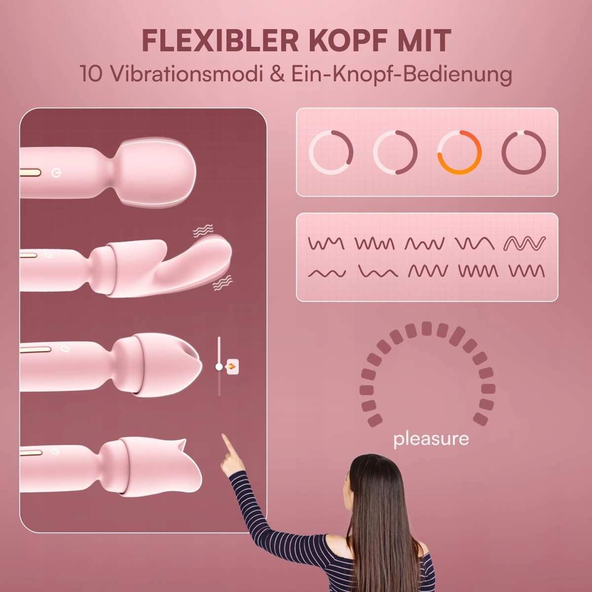 MAGIC WAND Dla Kobiet Silny Klitoris Stymulator Cichy Wibrator Sex Zabawka — miniatura 6