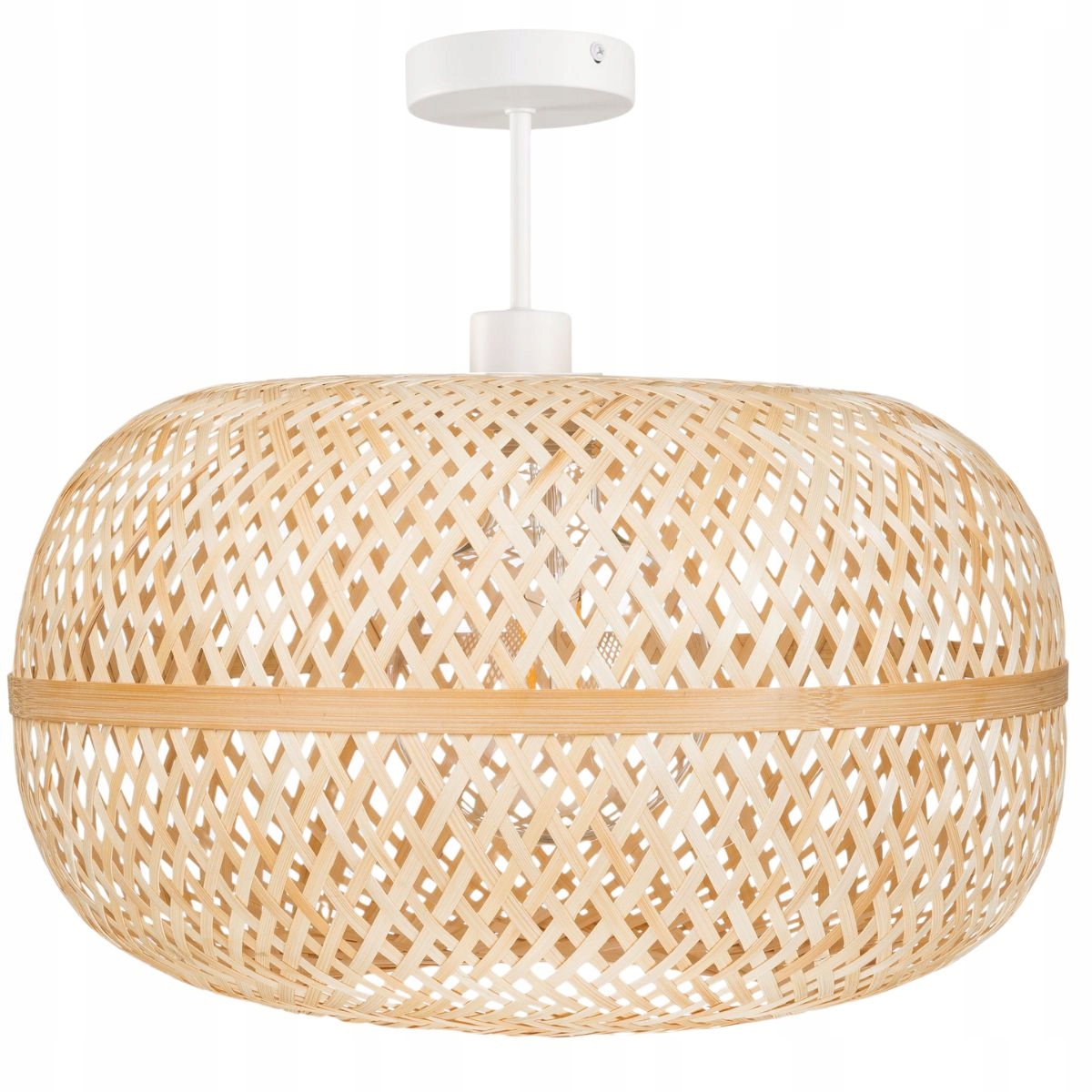 Lampa sufitowa bambusowa półplafon biały