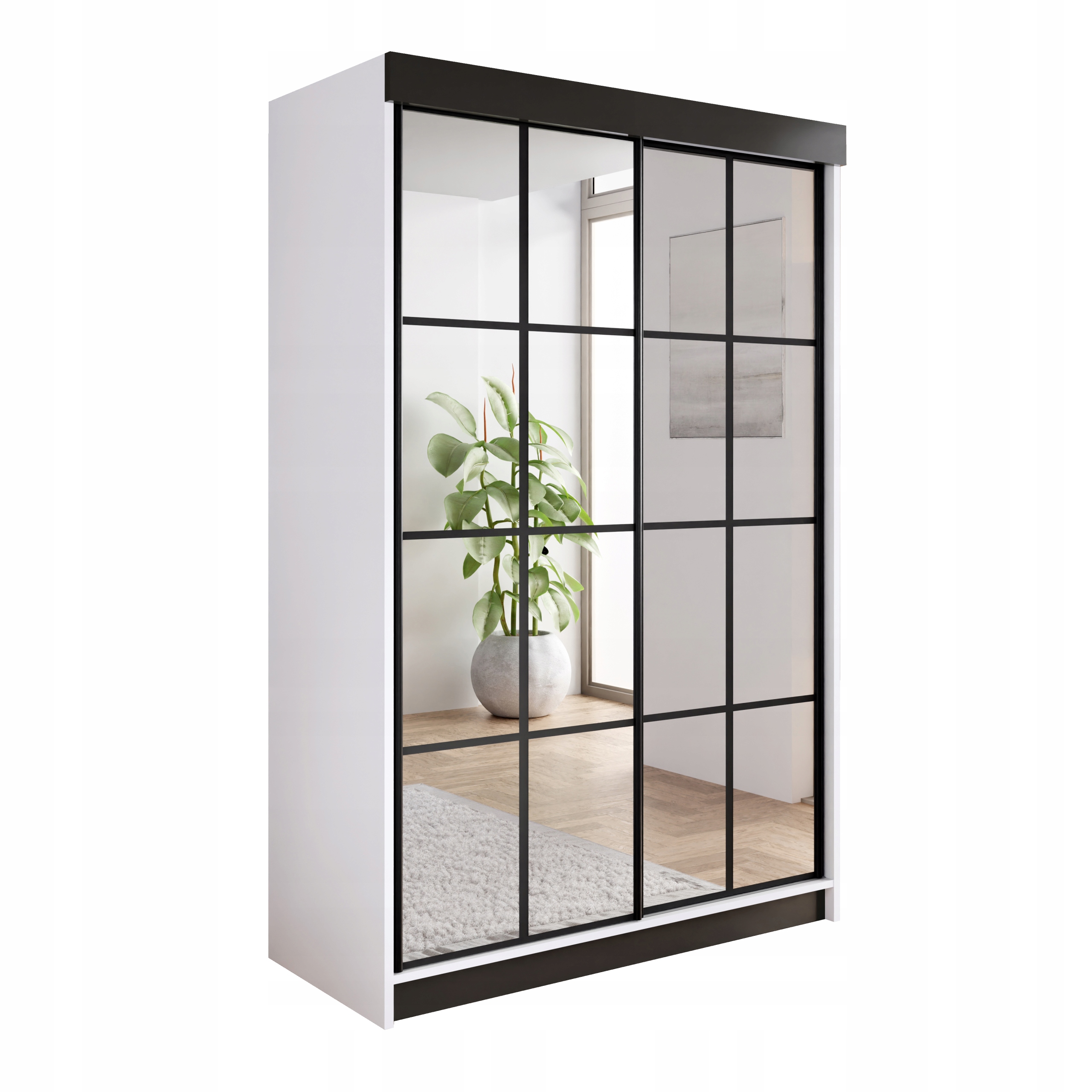 Skříň skříň se zrcadlem Bari 2 Bílá 150 se zrcadly