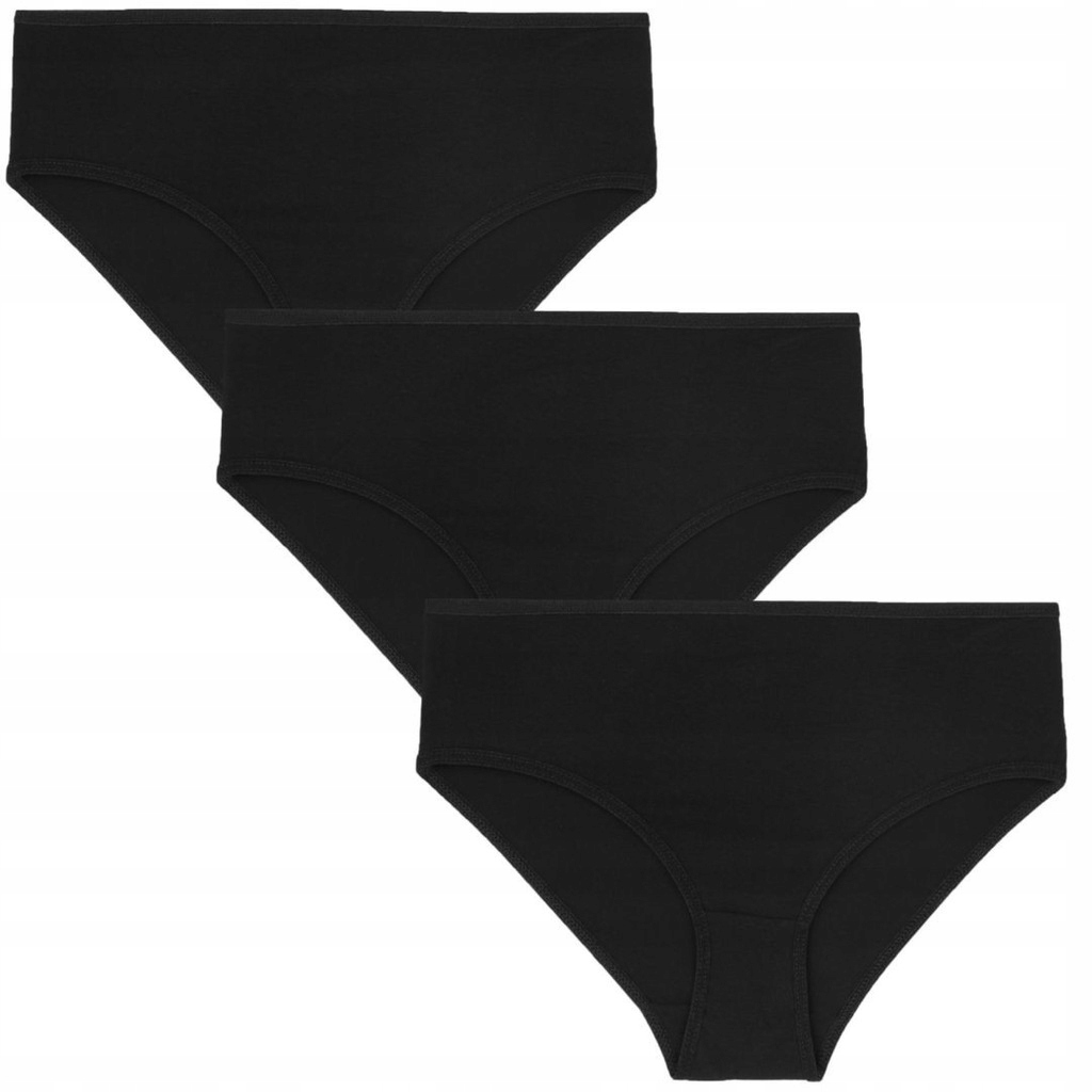 Kalhotky *velké Balení* Bavlněné Kalhotky Černé Hladké Pohodlné Dámské Moraj XXL