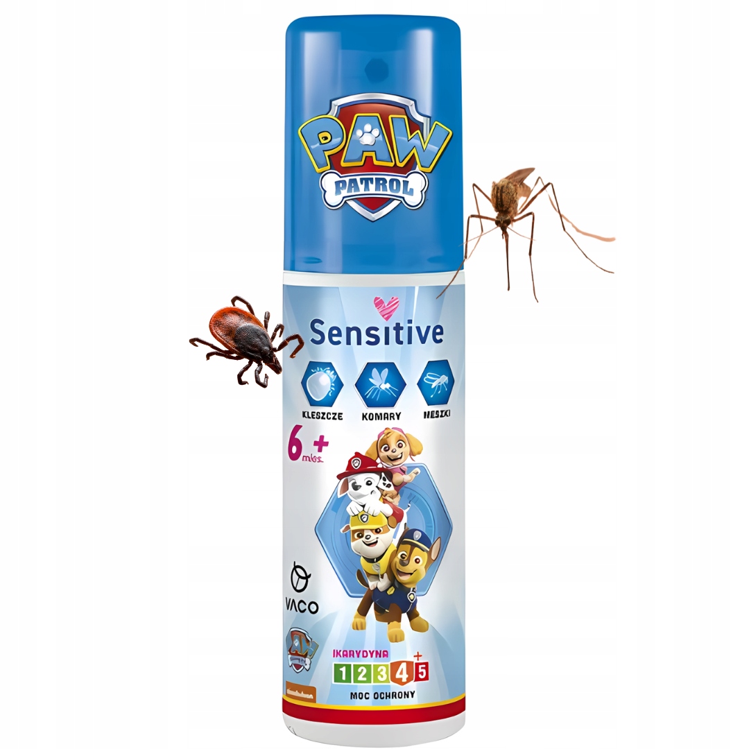 SPRAY Na Komary Kleszcze Meszki Psi Patrol Sensitive Dla Dzieci 6m+ Vaco x2 EAN (GTIN) 5901821953351