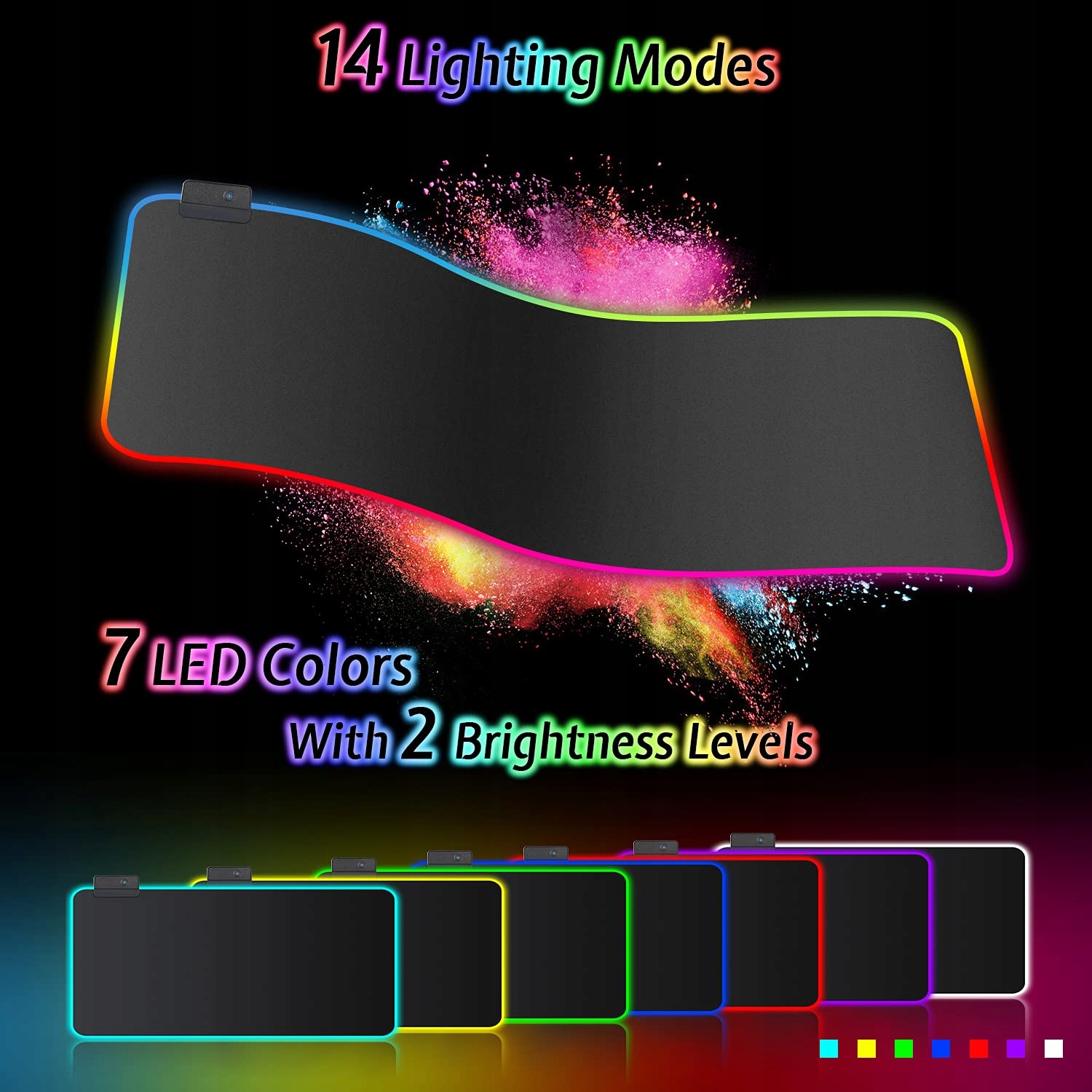 REALKY PODKŁADKA POD MYSZKĘ XXL 800x300mm 7 KOLORÓW LED — miniatura 2