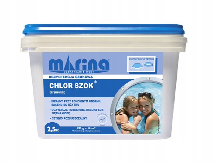 Chlor Szok granulat do Basenu 2,5kg Marina