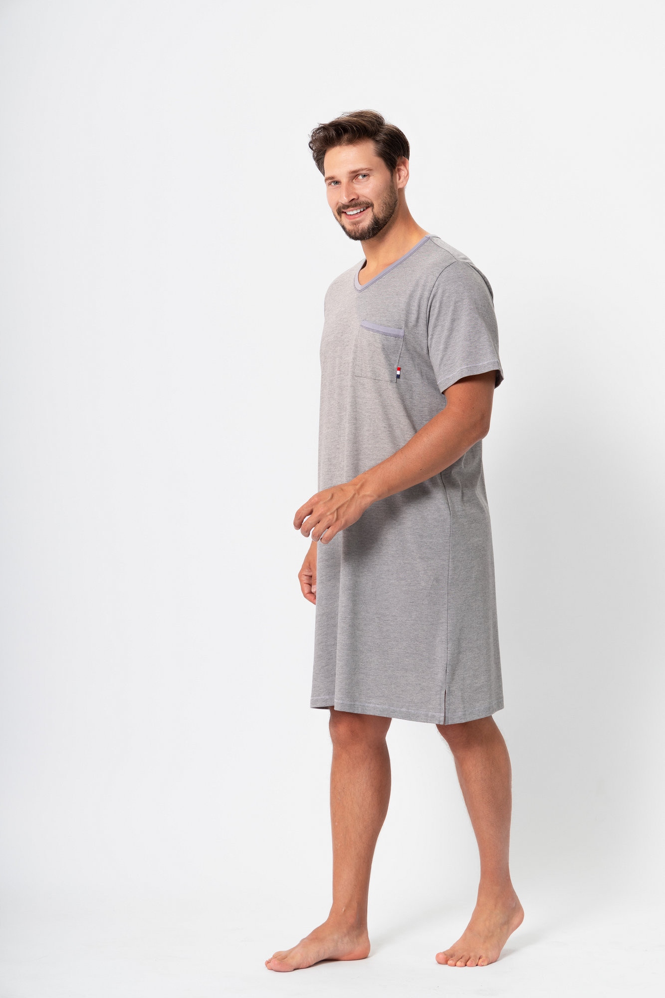 Męska koszula nocna M-Max Baltazar 3XL Wzór dominujący bez wzoru