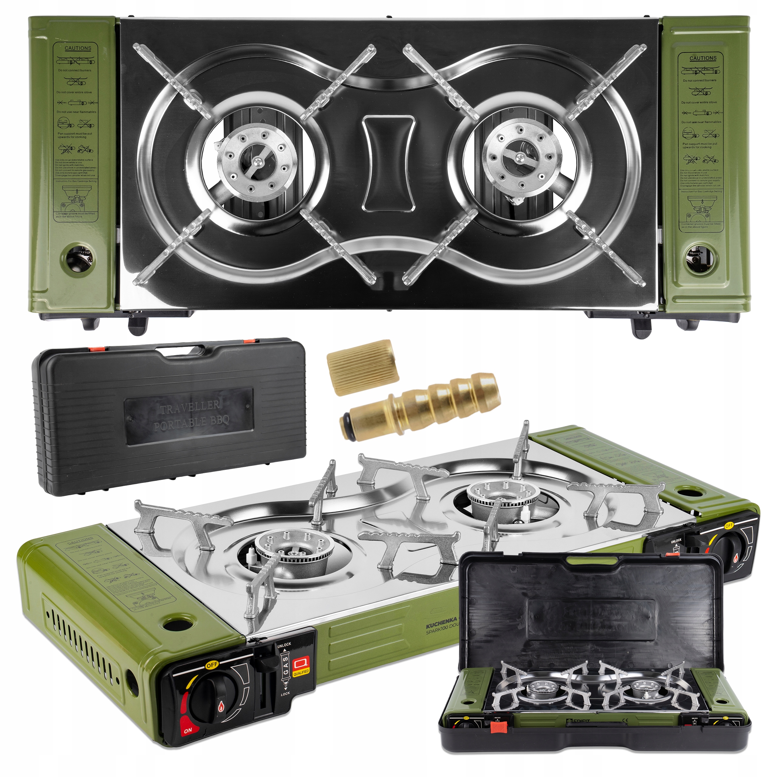 Turistický Plynový Vařič Na Kartuše, 2 Hořáky S Reduktorem Kufr