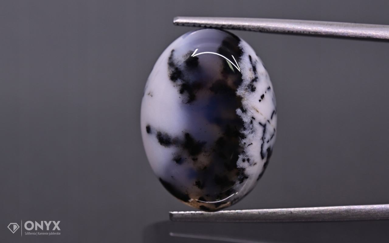 Dendritový achát z Turecka kabošon ovál 19,5x14,5 m