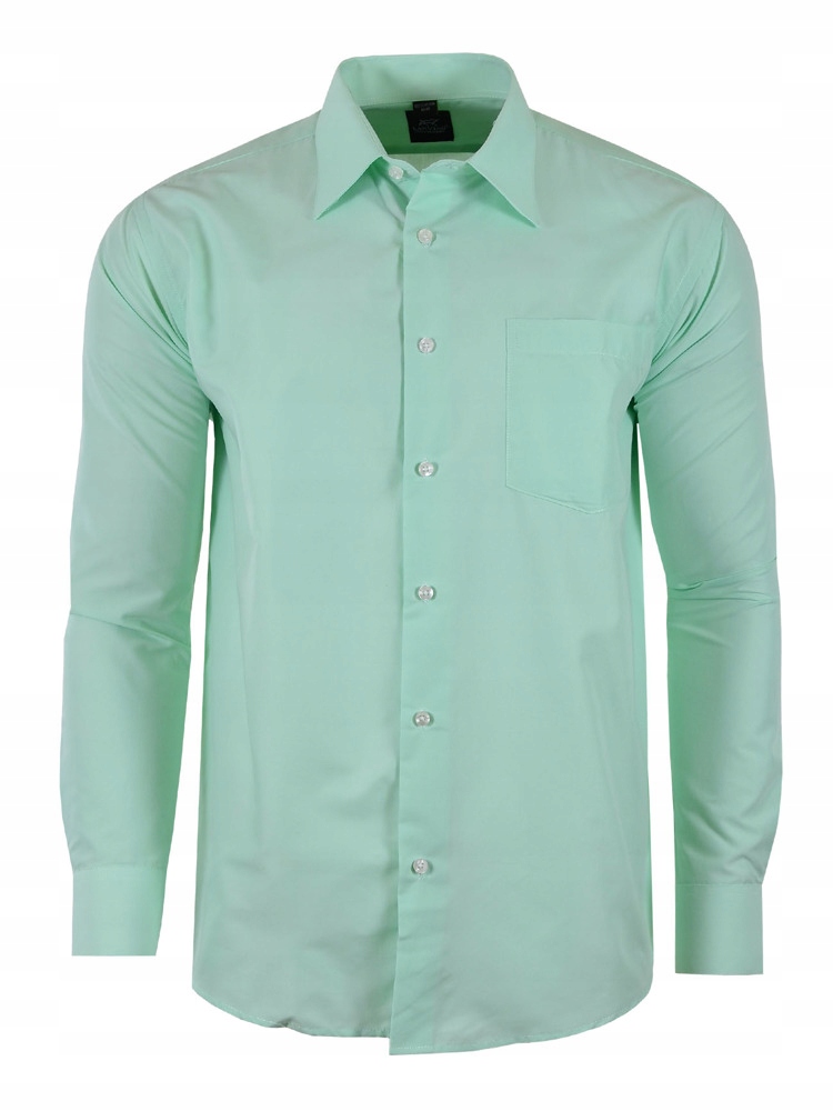 

43/44 Koszula Gładka Pistacjowa Długi Rękaw