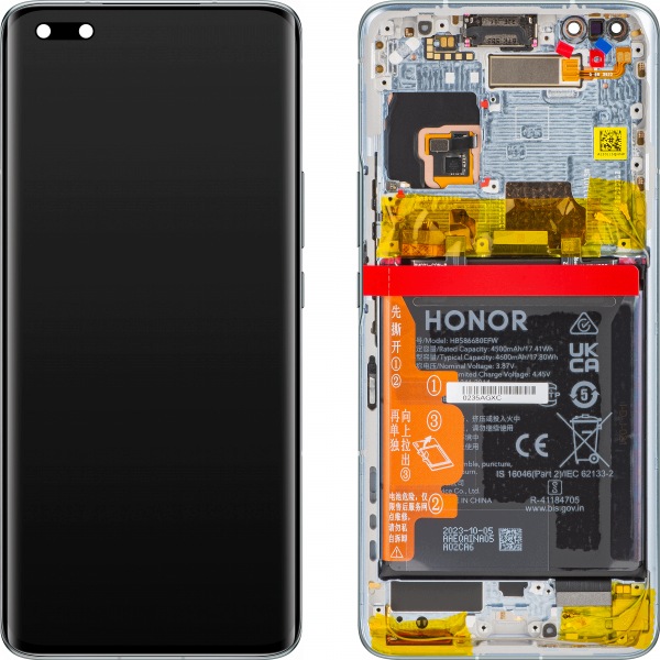 Org Wyświetlacz LCD z ramką ekran i baterią do Honor Magic4 Pro (turkusowy)