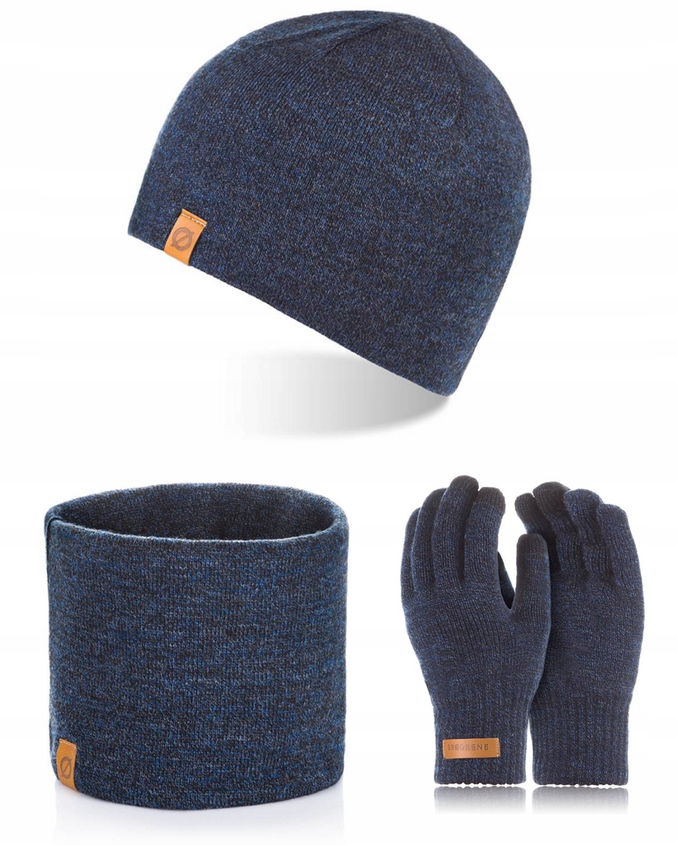 3v1 Broodrene tmavě modrá Čepice Nákrčník , rukavice