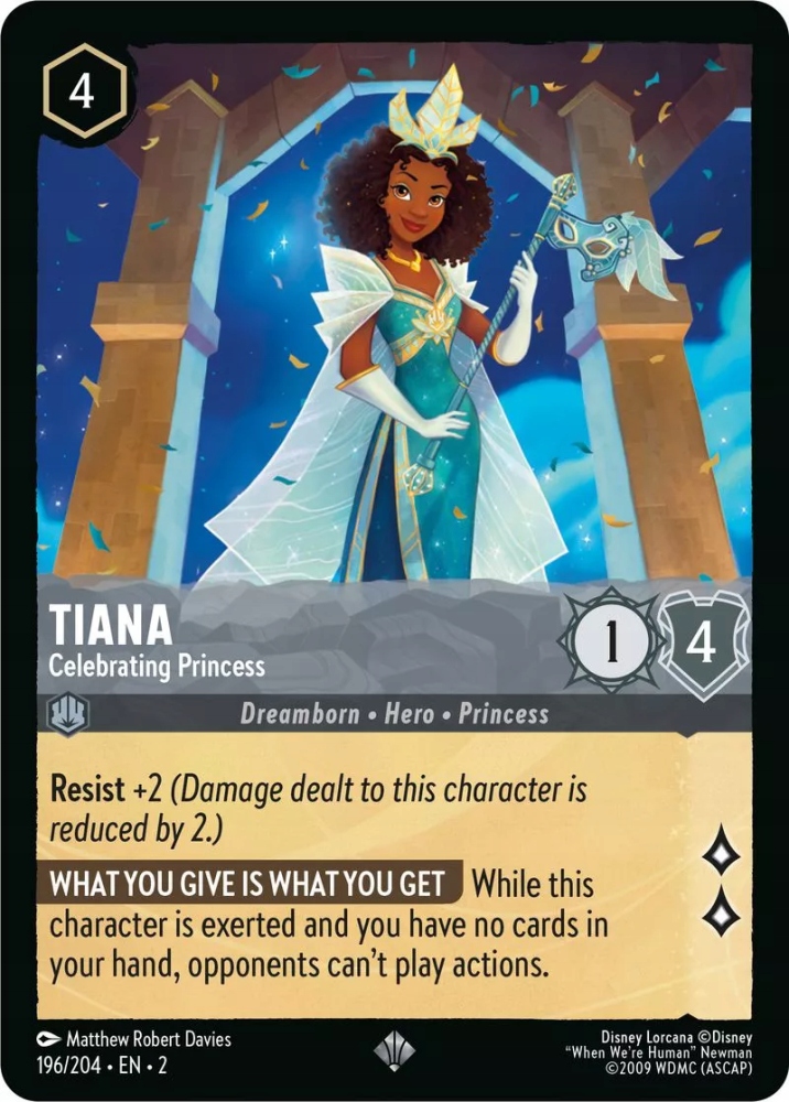 Disney Lorcana Tiana, Celebrating Princess 2ROF #196