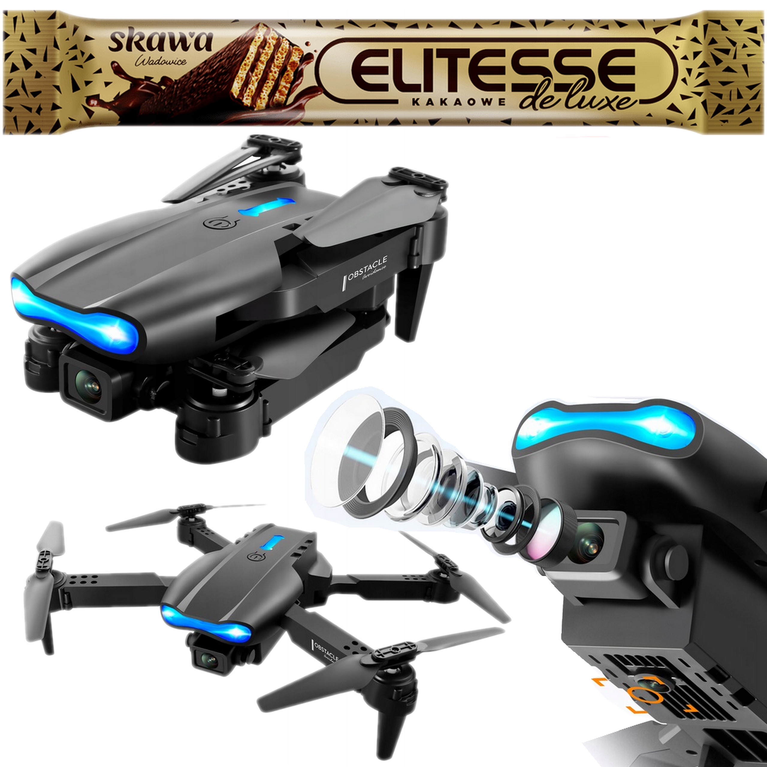 Dron E99 2x Kamera 4K Vznášení 200M Vyhýbání Se Překážkám Wifi+kufr Pilot Pouzdro