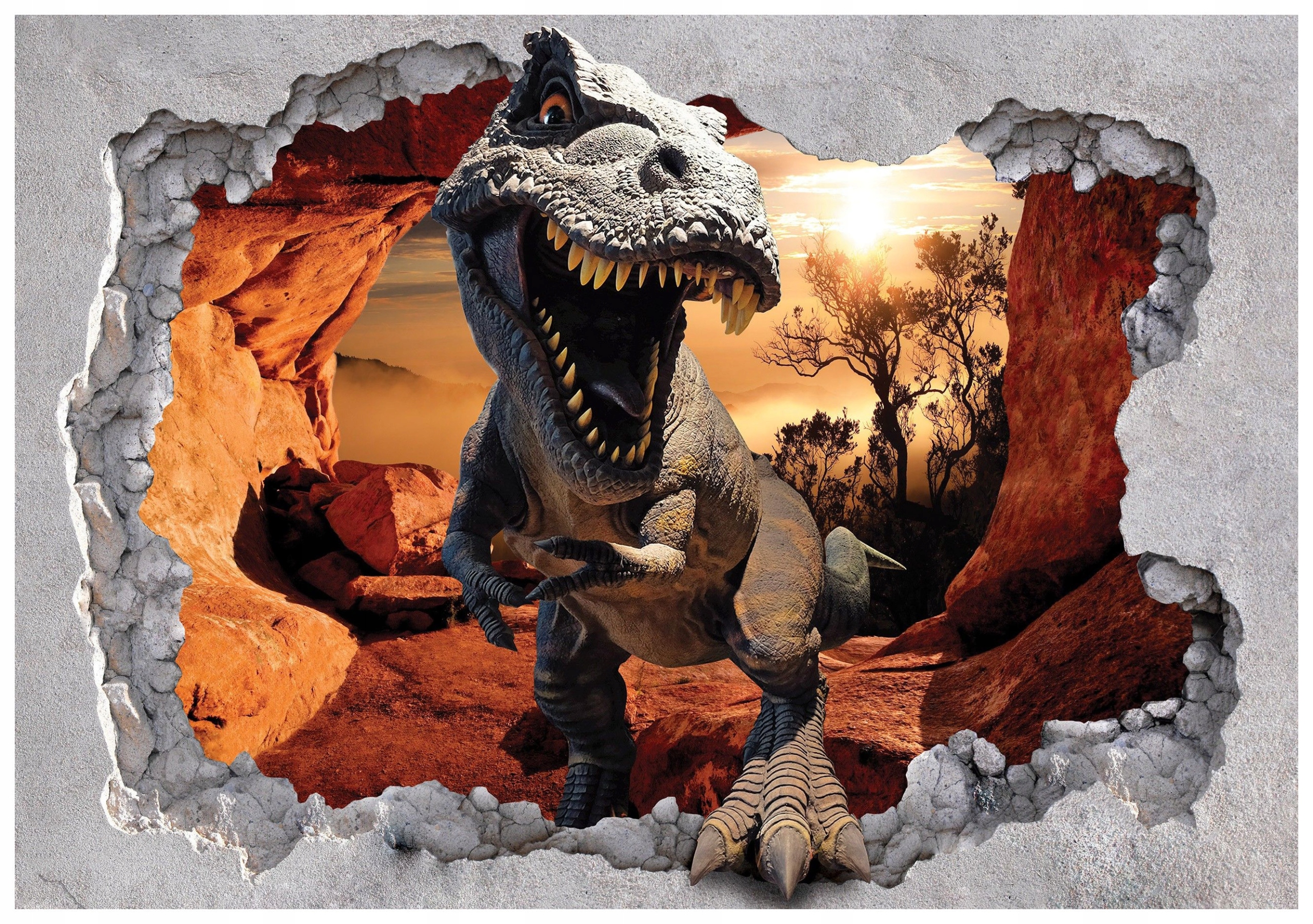 Fototapeta Dinosaurus proráží vinylovou stěnu 254x184 pro děti lepidlo