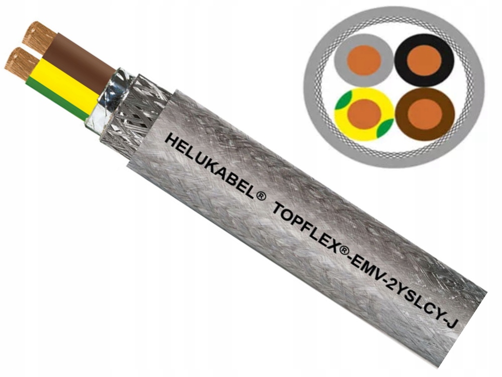 Kabel falownikowy do falownika TOPFLEX-EMV-2YSLCY-J 4x1,5 odcinek 50m