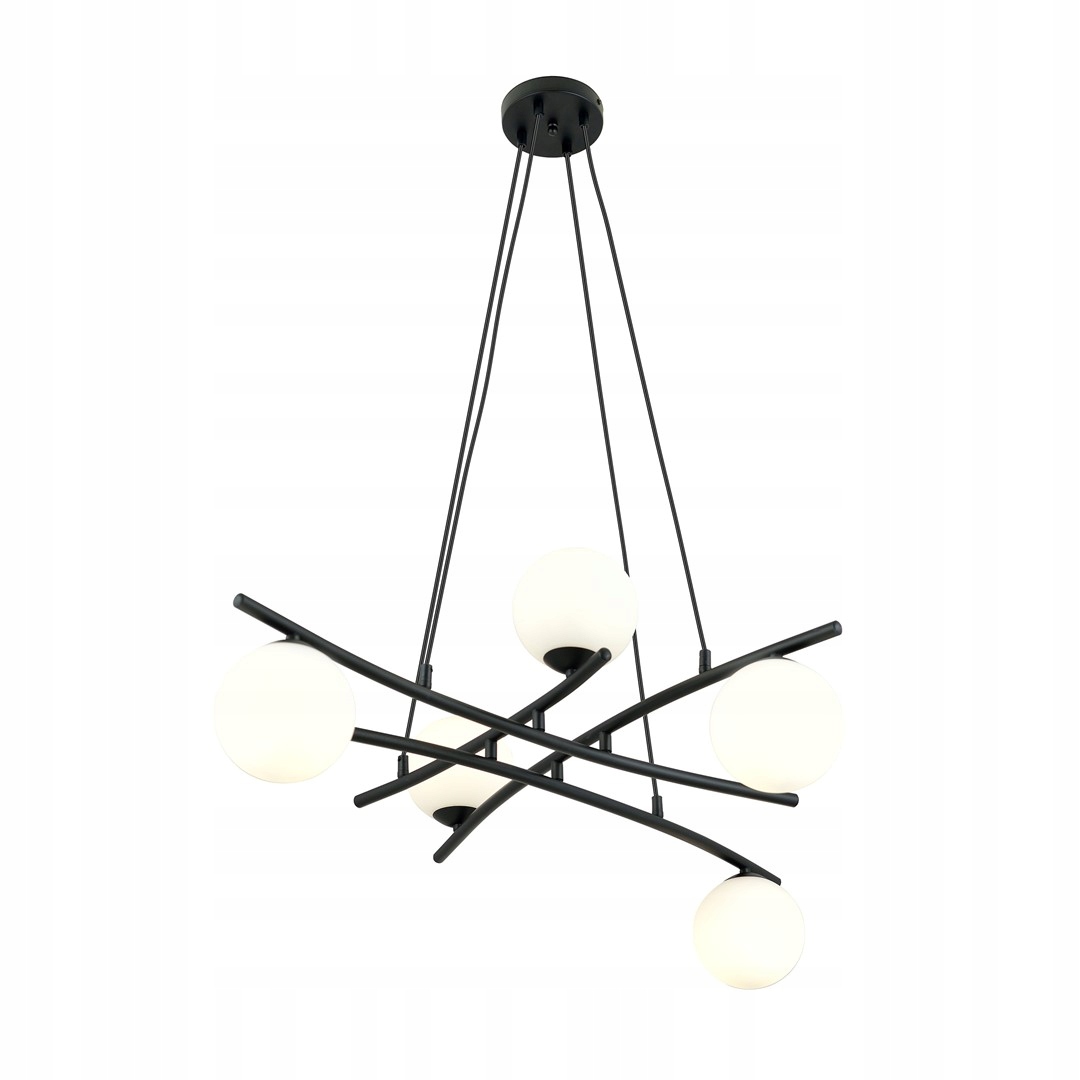 Závesná lampa Emibig Essa čierna 5xE14 10W Max Led nastaviteľná výška