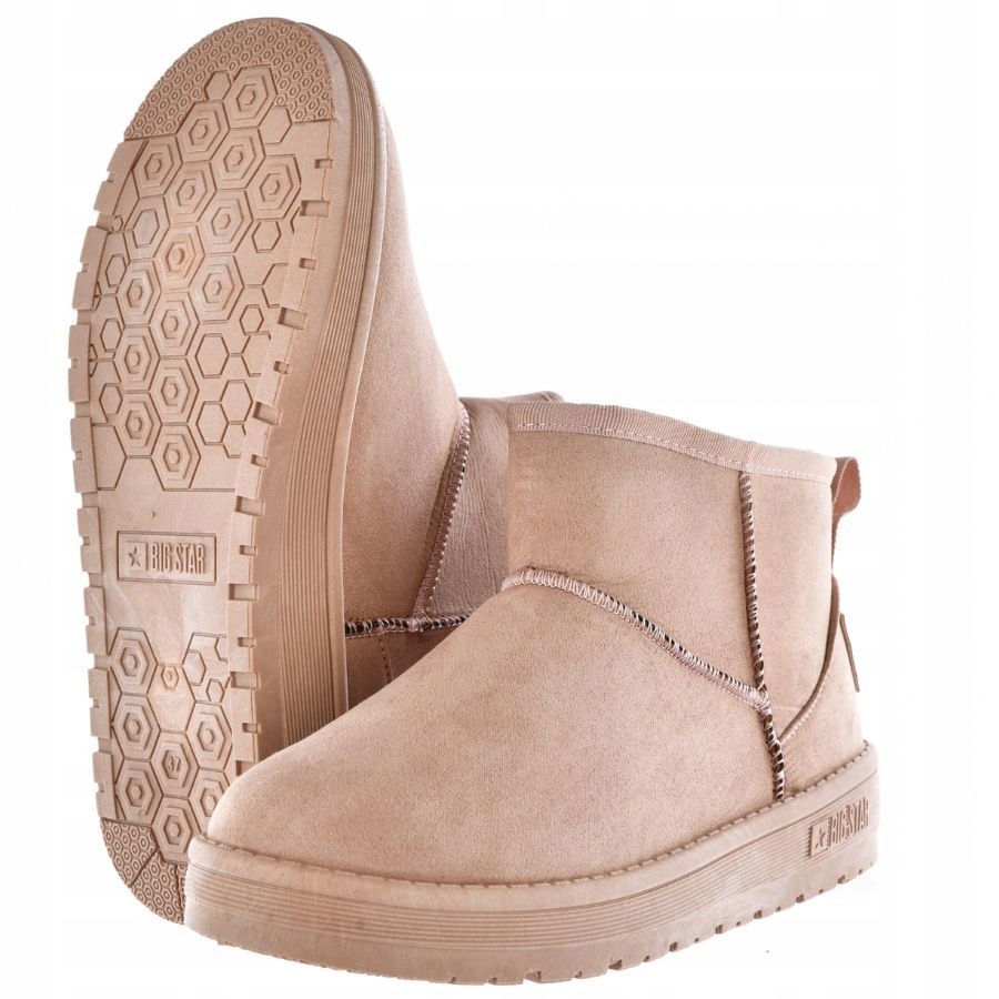 BUTY DAMSKIE ZIMOWE BIG STAR ŚNIEGOWCE OCIEPLANE Kolor beżowy