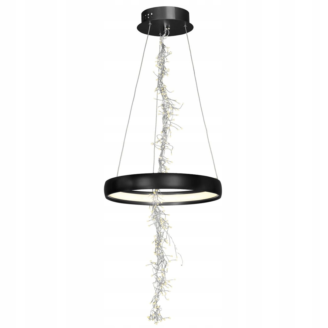 Milagro Nowoczesna lampa wisząca czarna z łańcuchem Led
