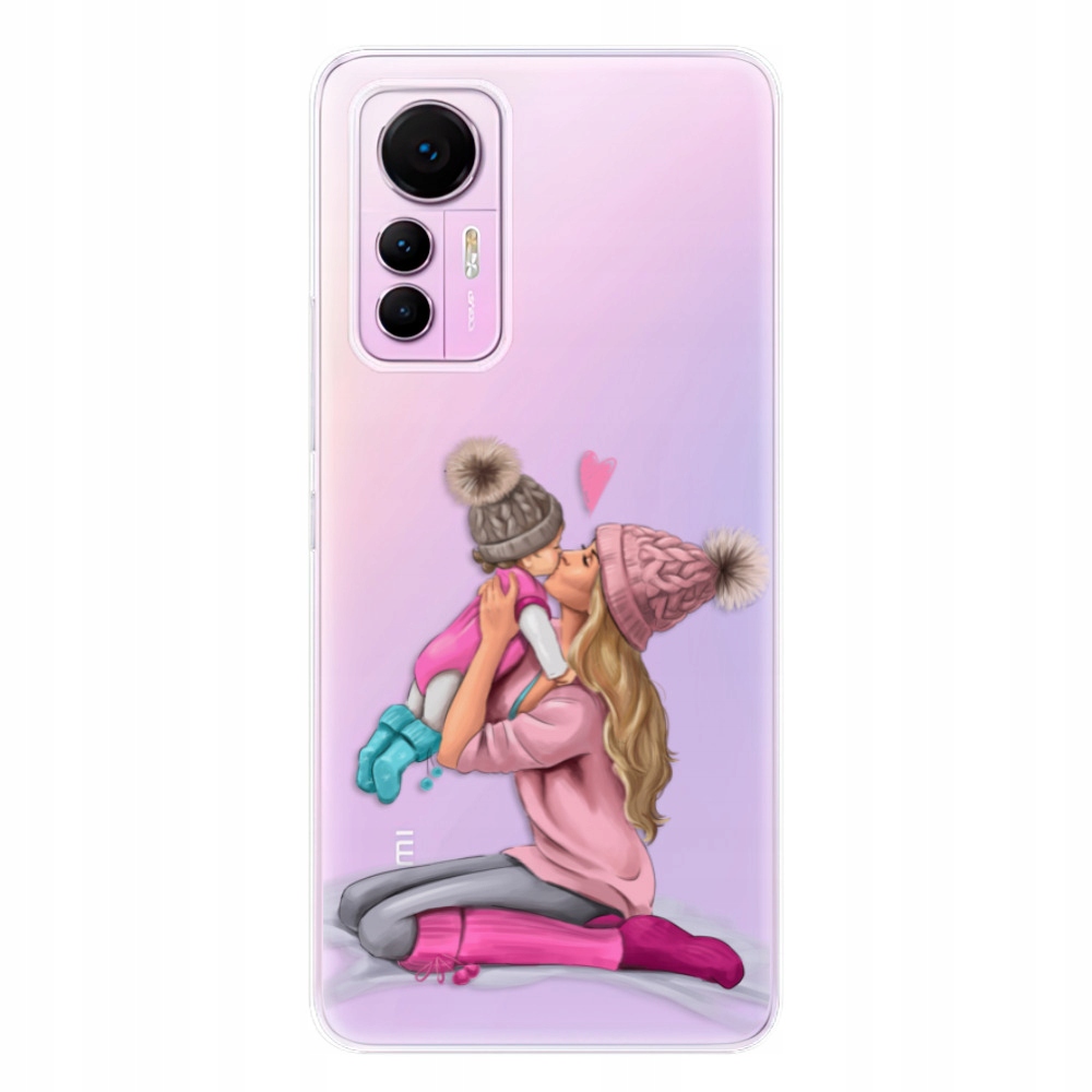Silikonowe etui iSaprio Kissing Mom Blond and Girl Xiaomi 12 Lite