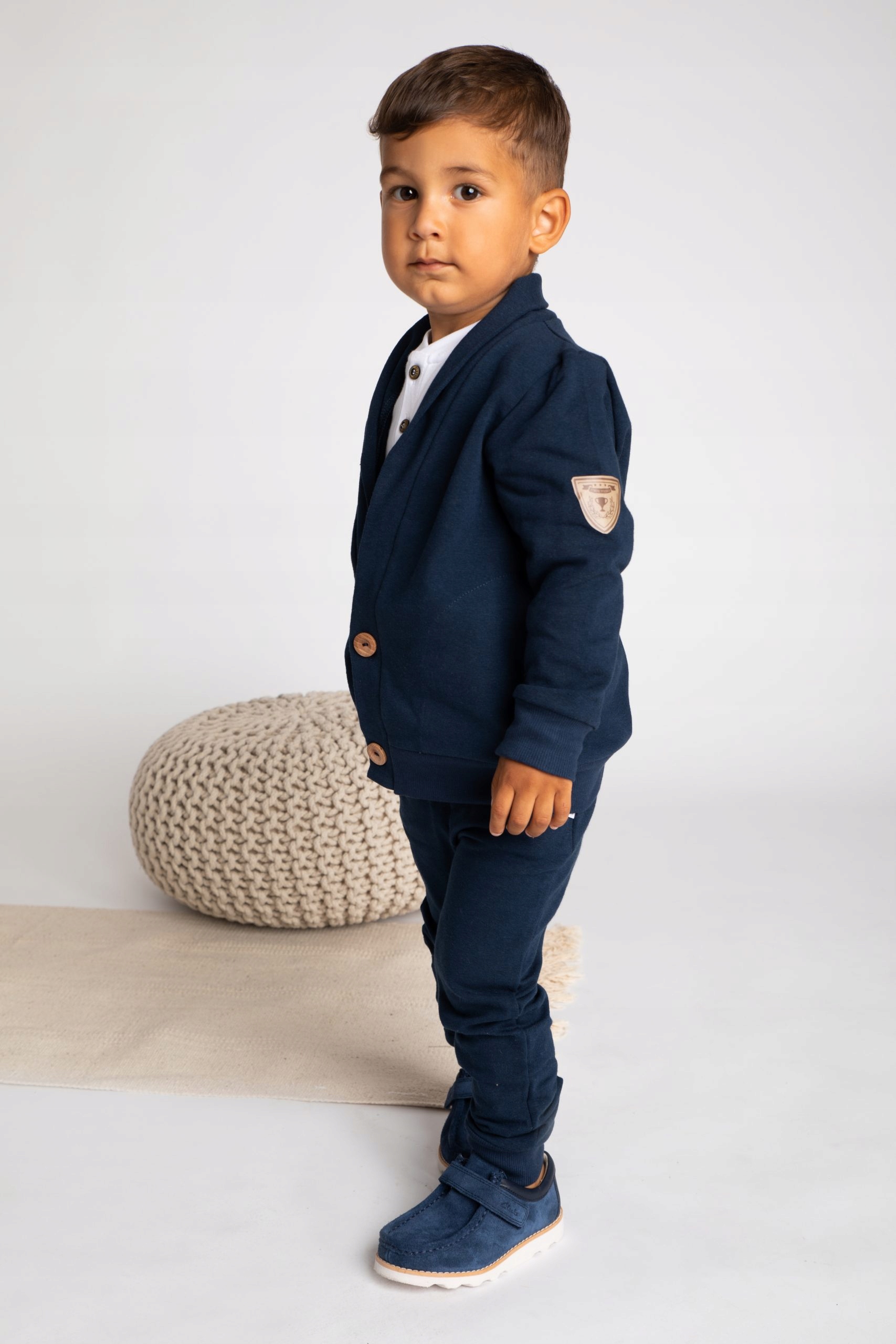 BLUZKA Z GUZICZKAMI dla chłopca biała 98 długi rękaw GŁADKA Marka Inna marka