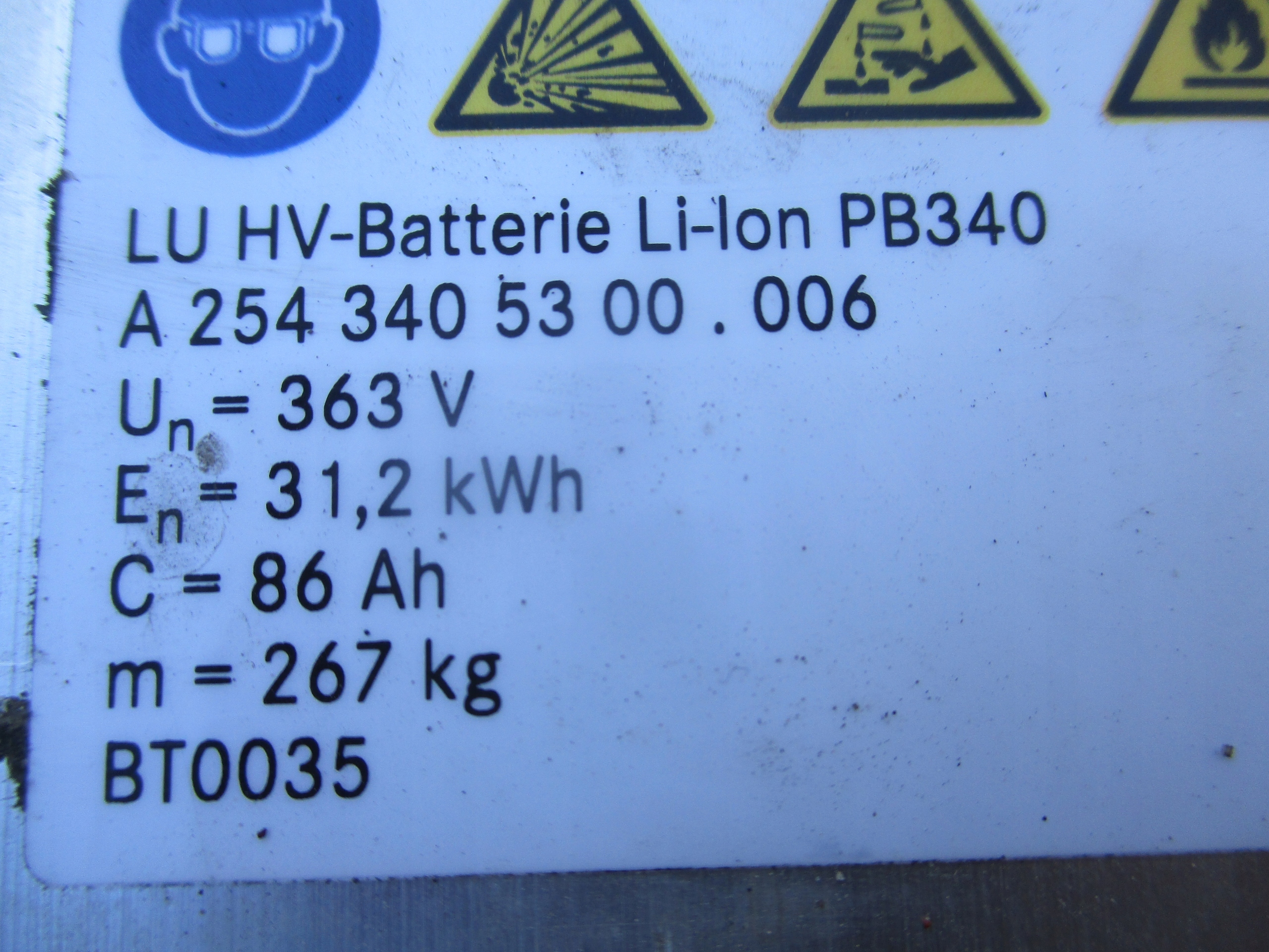 BATERIA Batteria MERCEDES GLC A2543405300
