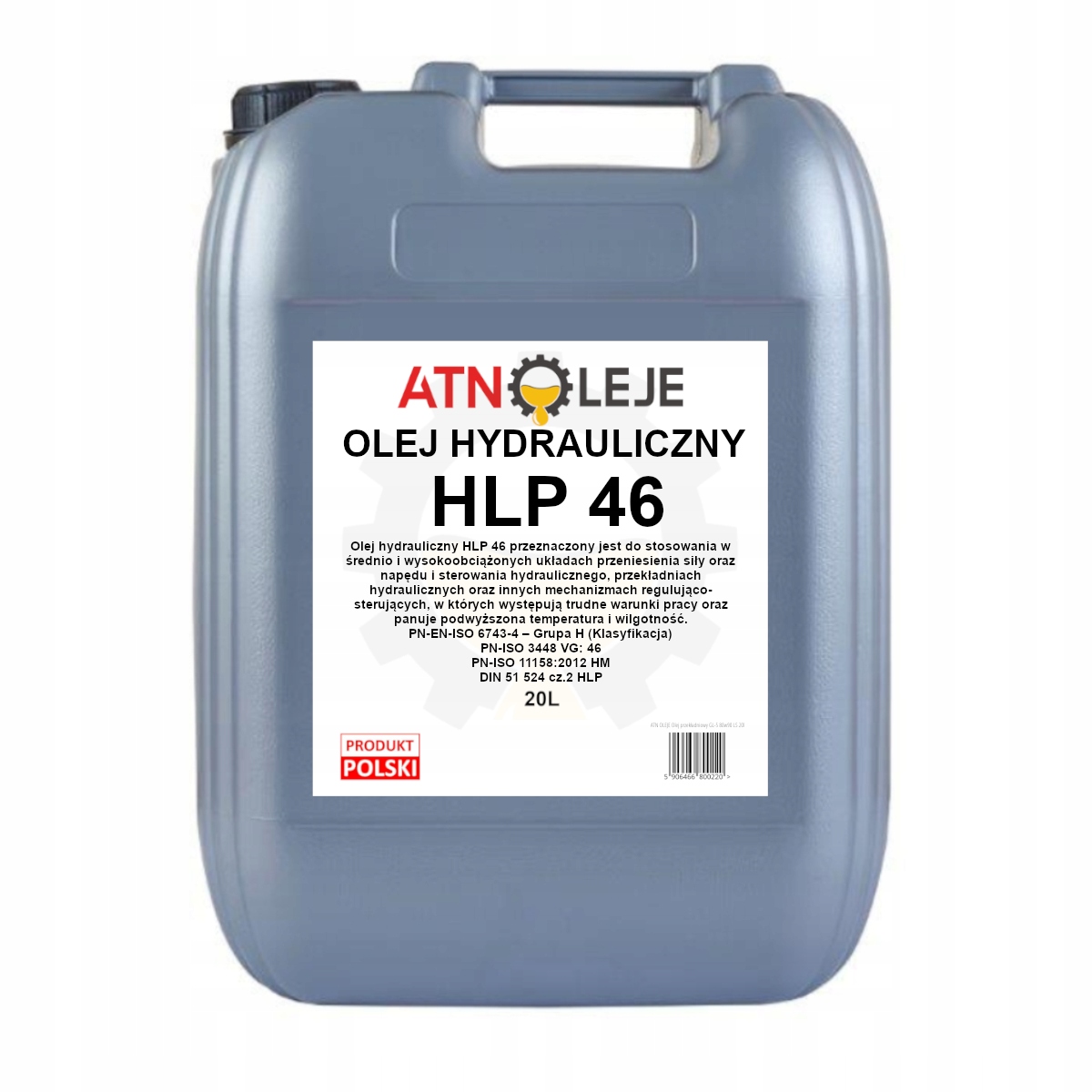 Olej hydrauliczny Hlp 46 20L Hm/HLP 46 Vg 46 Din 51 524 cz.2 Hlp