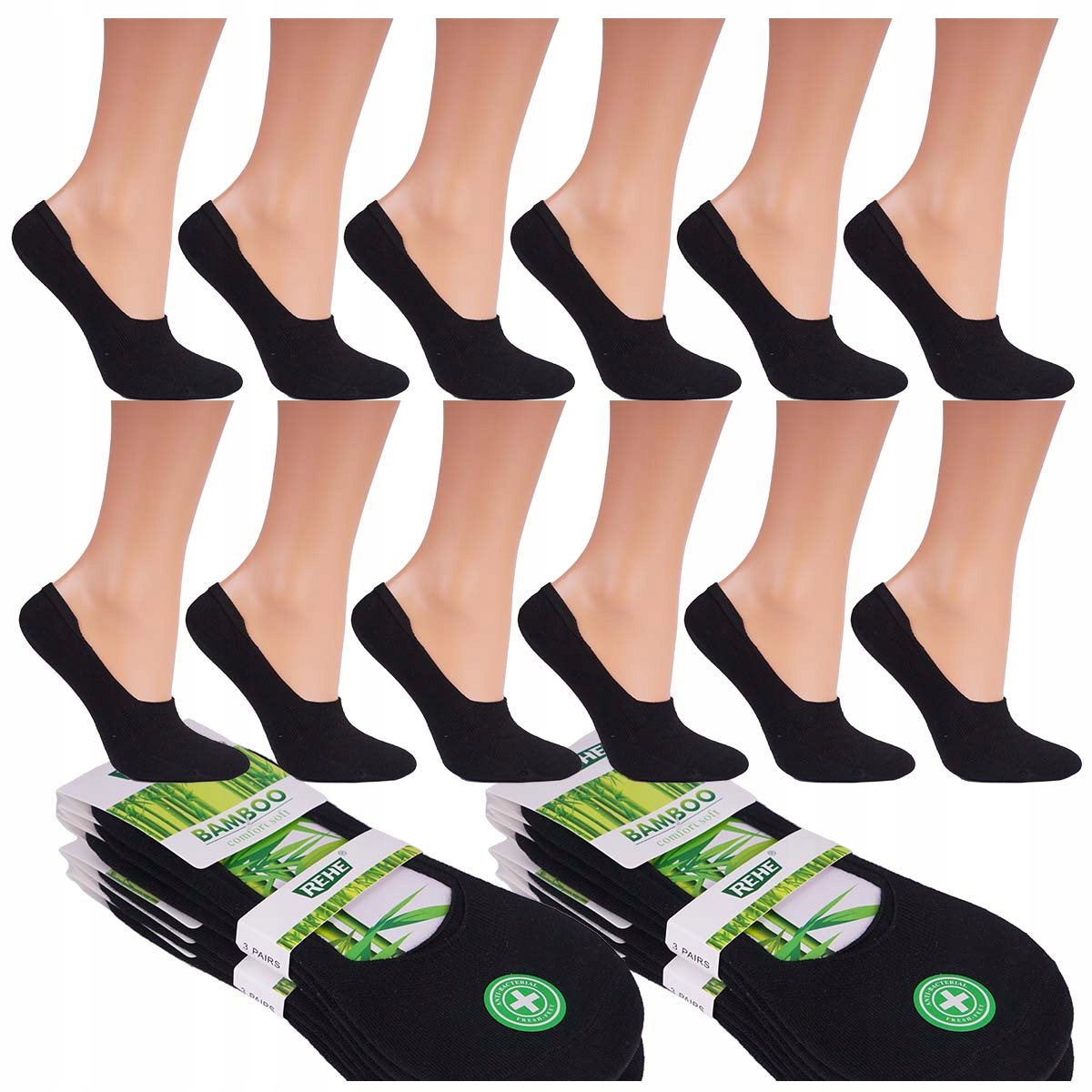 

Mikrostopki Bambusowe Czarne 12-PAR Baletki 35-39