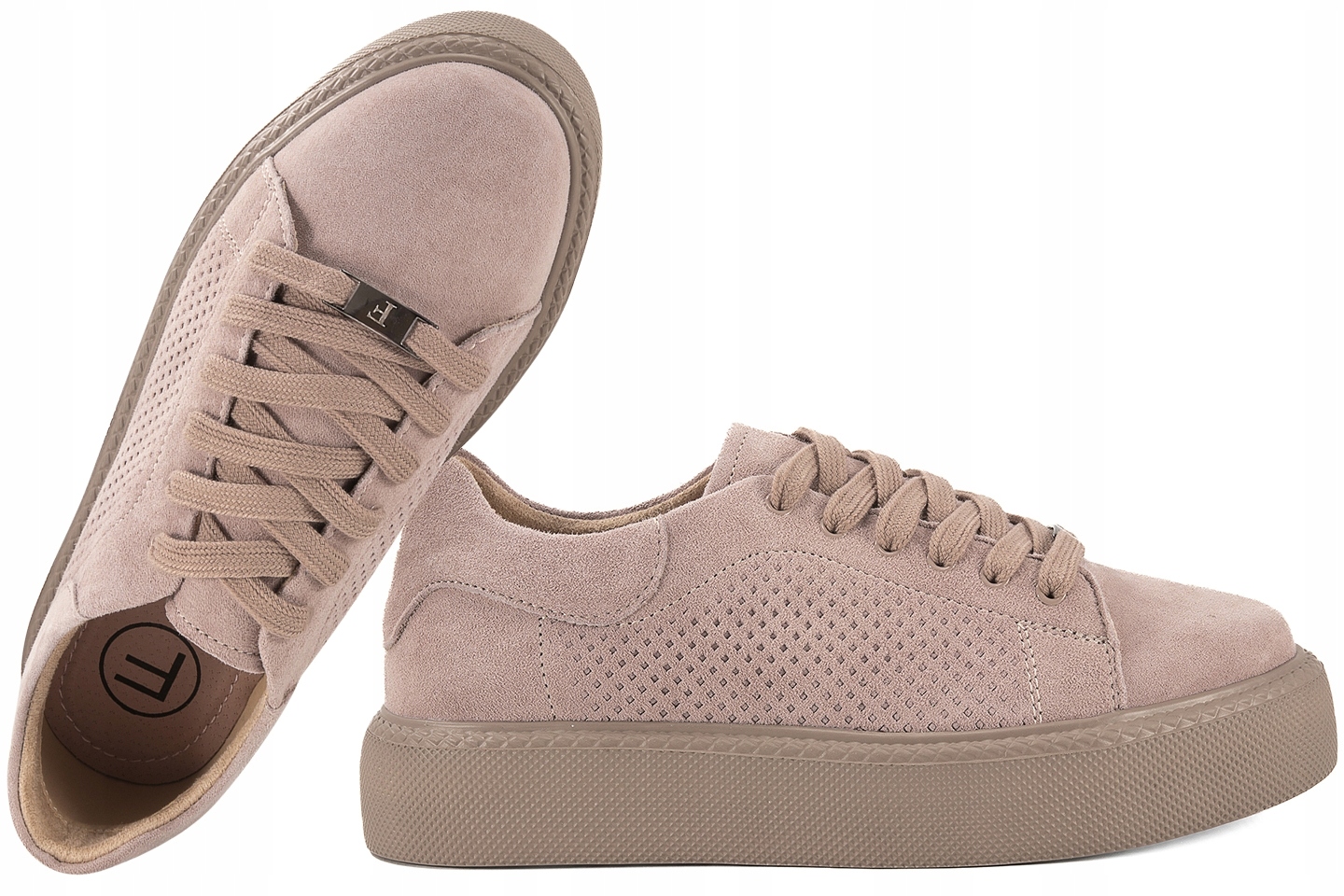 Filippo DP7502 Dámské Polobotky Tenisky Na Platformě, Kožené, taupe 37