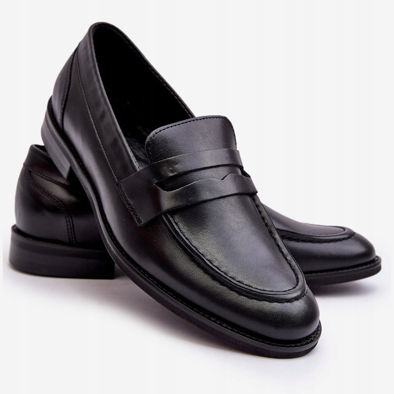 Pánské Polobotky Loafersy Z Přírodní Kůže Zazoo 1570/1 Černé 39
