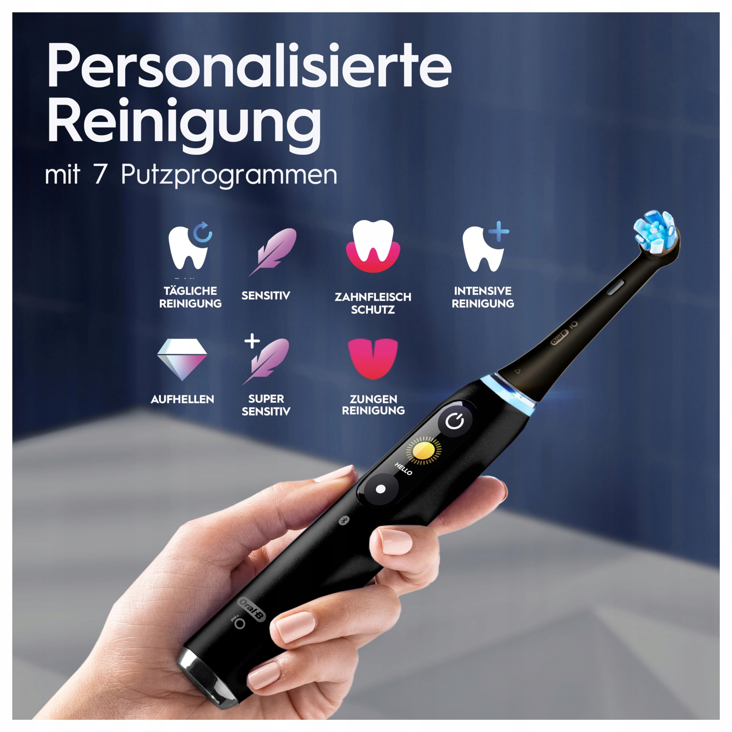 ORAL-B IO Series 9 Plus Szczoteczka Elektryczna 3 Końcówki Etui Czarny Onyx — miniatura 4